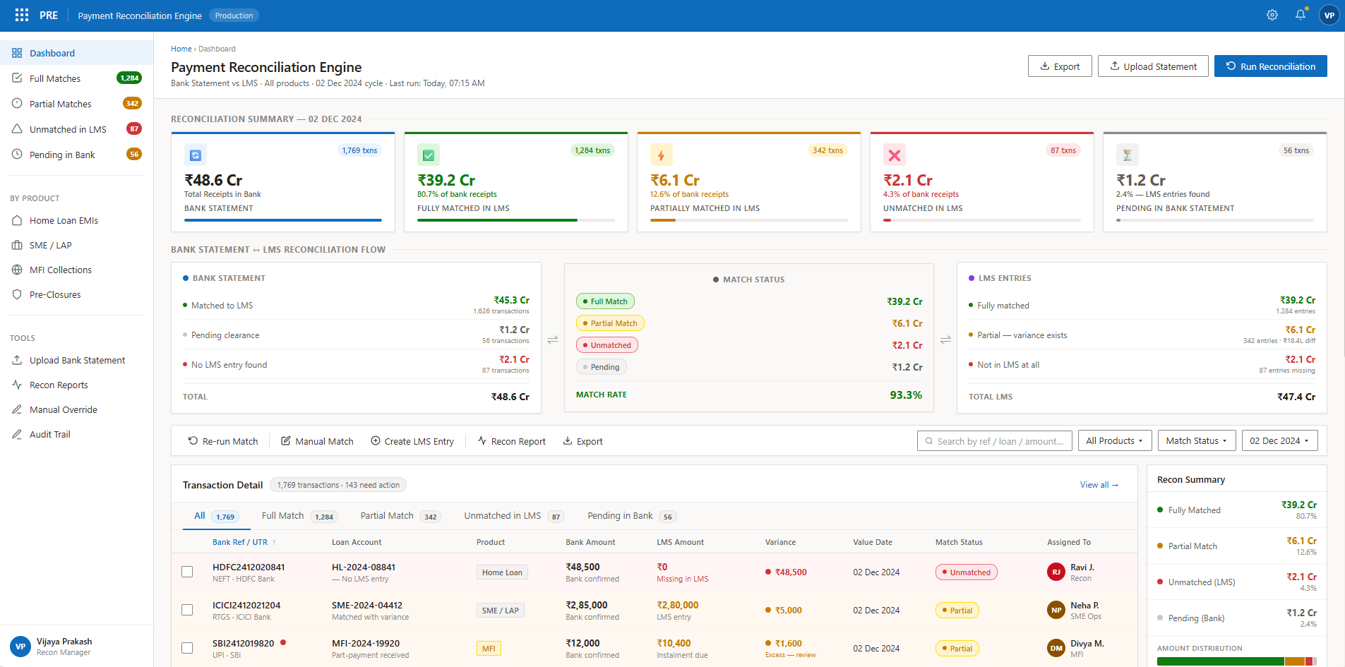 Payment Recon Engine